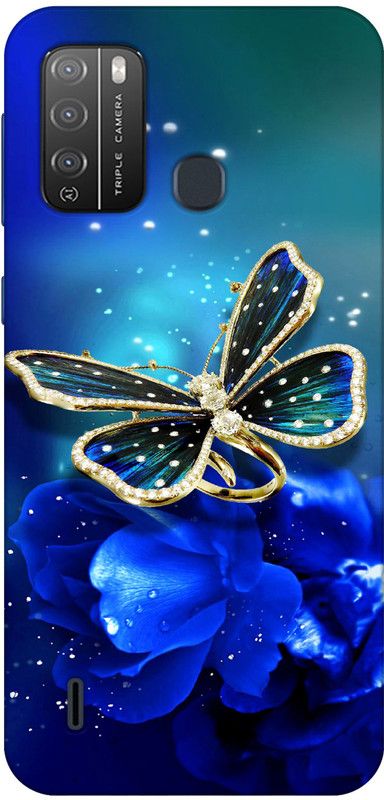 INDIALAND Back Cover for Itel Vision 1 Pro  (Blue, Grip Case, Silicon, Pack of: 1)