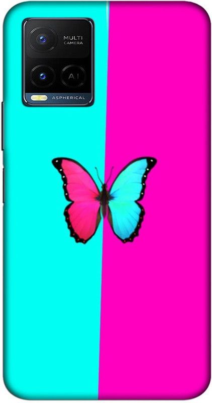 CROKIAN Back Cover for Vivo Y21 Butterfly Back Cover  (Pink, Hard Case, Pack of: 1)