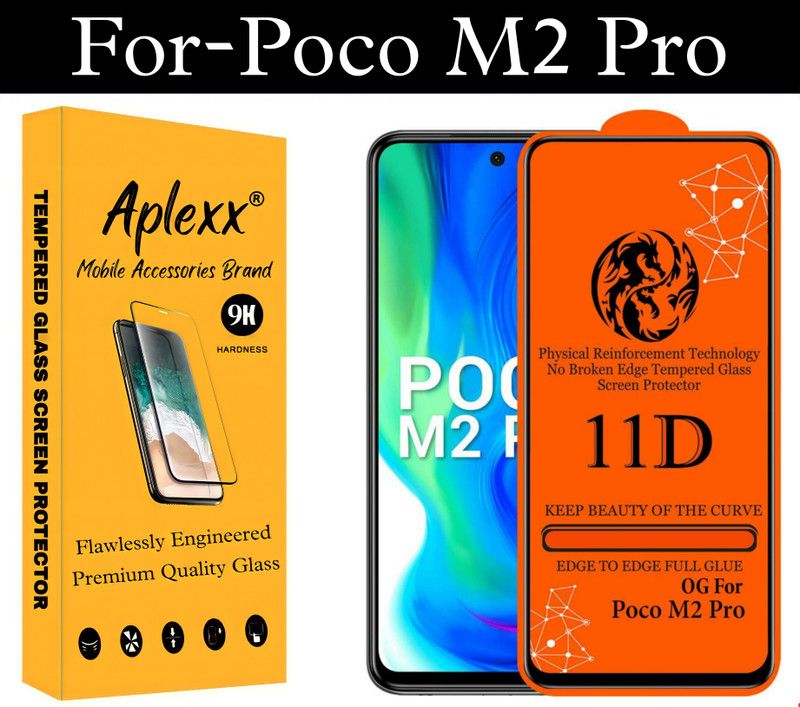 aplexx Edge To Edge Tempered Glass for Poco M2 Pro  (Pack of 1)