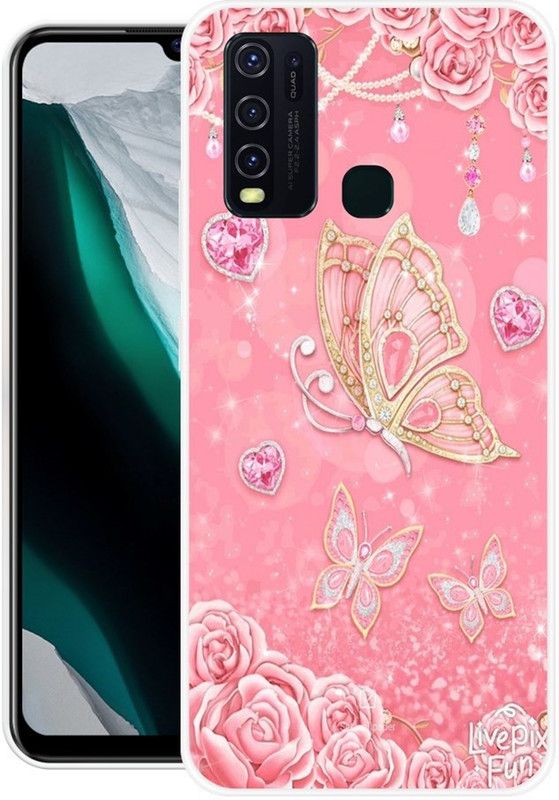 FITCART Back Cover for Vivo Y50, Vivo Y30  (Pink, Grip Case, Silicon, Pack of: 1)
