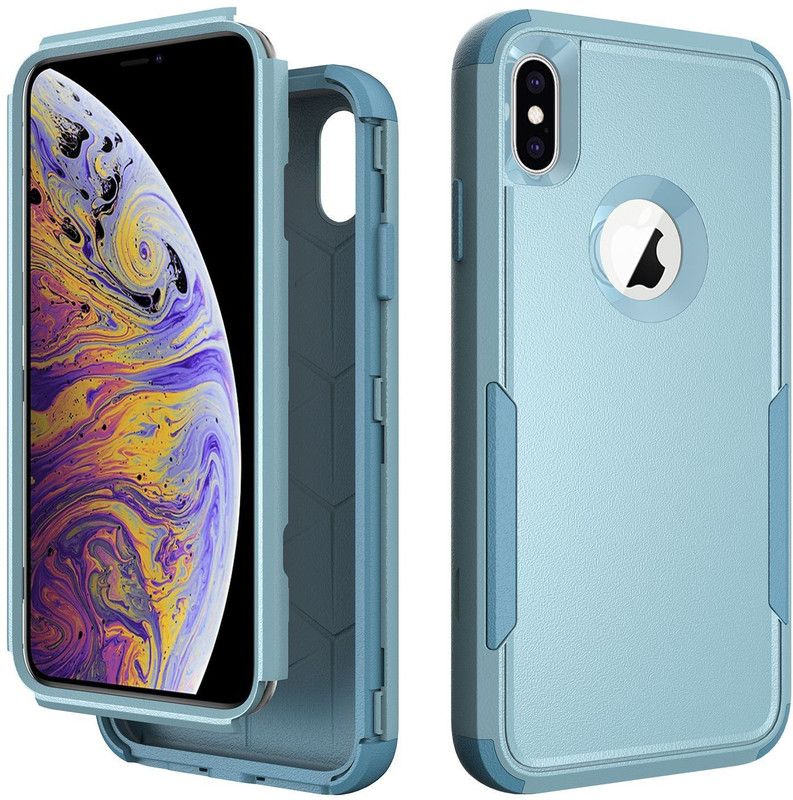 TURTLE Back Cover for Apple iPhone XS / iPhone X (5.8 Inch)  (Blue, Dual Protection, Pack of: 1)
