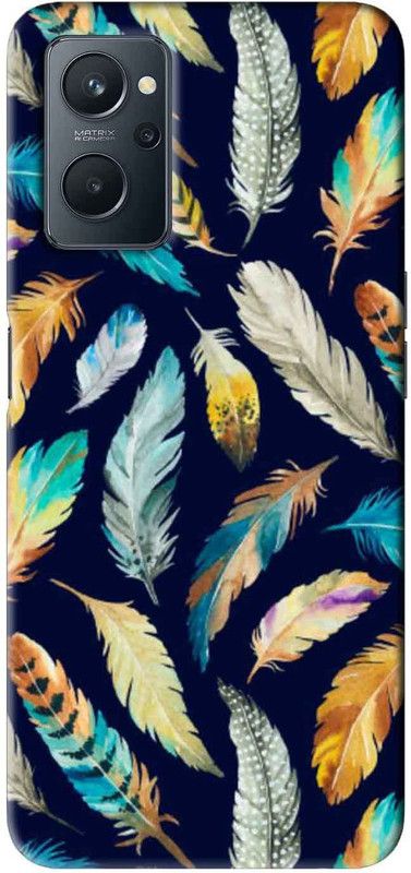 NDCOM Back Cover for Realme 9i Cute Feather Printed  (Multicolor, Hard Case, Pack of: 1)