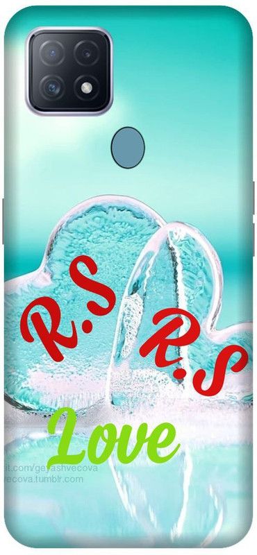 VS PRINT LINK Back Cover for OPPO A15 , CPH2185 ,RS, R LOVES S, RS NAME, RS Love Printed  (Green, Hard Case, Pack of: 1)