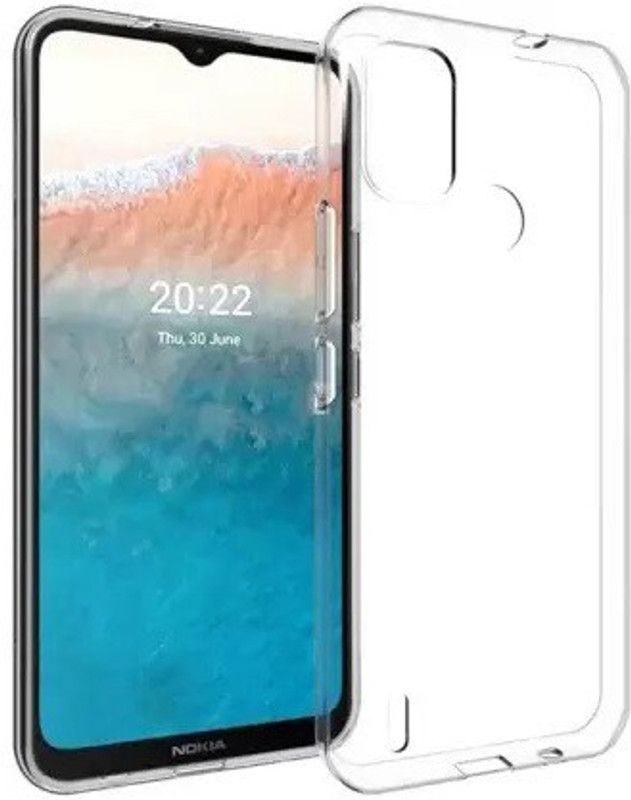 BRENZZ Back Cover for Nokia C21 Plus  (Transparent, Silicon, Pack of: 1)