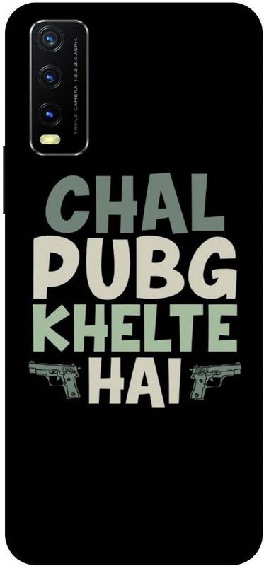 THE NARAYANA COLLECTIONS Back Cover for VIVO Y12S-V2069-V2033-PUBG,BOY,GAME,GUN,AWM,QUATES  (Multicolor, Hard Case, Pack of: 1)