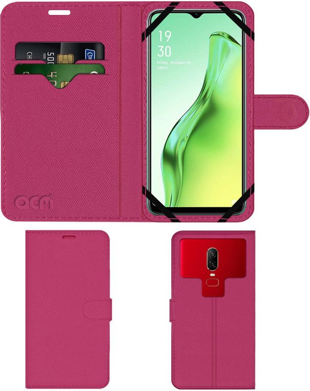 ACM Flip Cover for Oppo A31  (Pink, Cases with Holder, Pack of: 1)