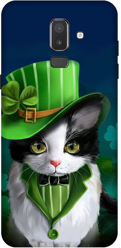 SSMORYA Back Cover for Samsung Galaxy J8 (Cute Cat) Printed Back Cover  (Multicolor, Waterproof, Pack of: 1)