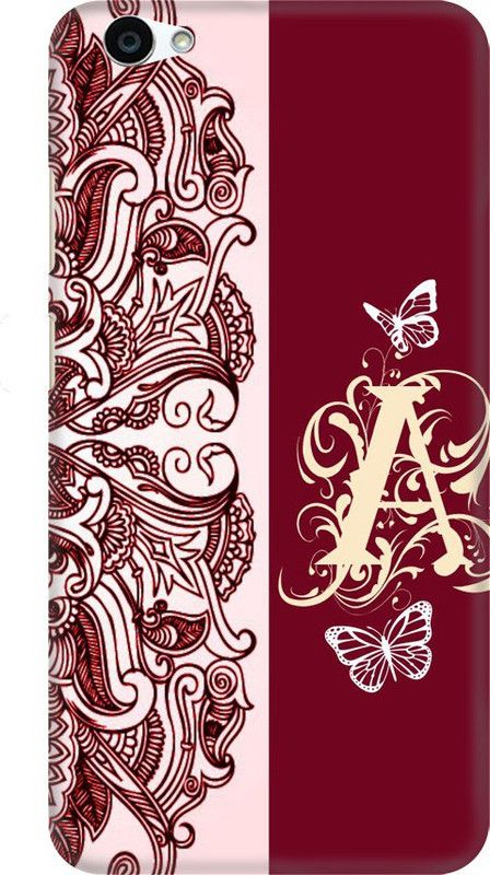 Coberta Case Back Cover for VIVO Y55S Pink Name Alphabet A Design Back Case For VIVO Y55S By Coberta  (Multicolor, Pack of: 1)