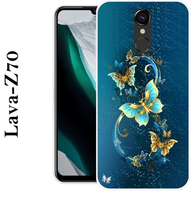 KLC Back Cover for Lava Z70  (Green, Gold, Grip Case, Silicon)