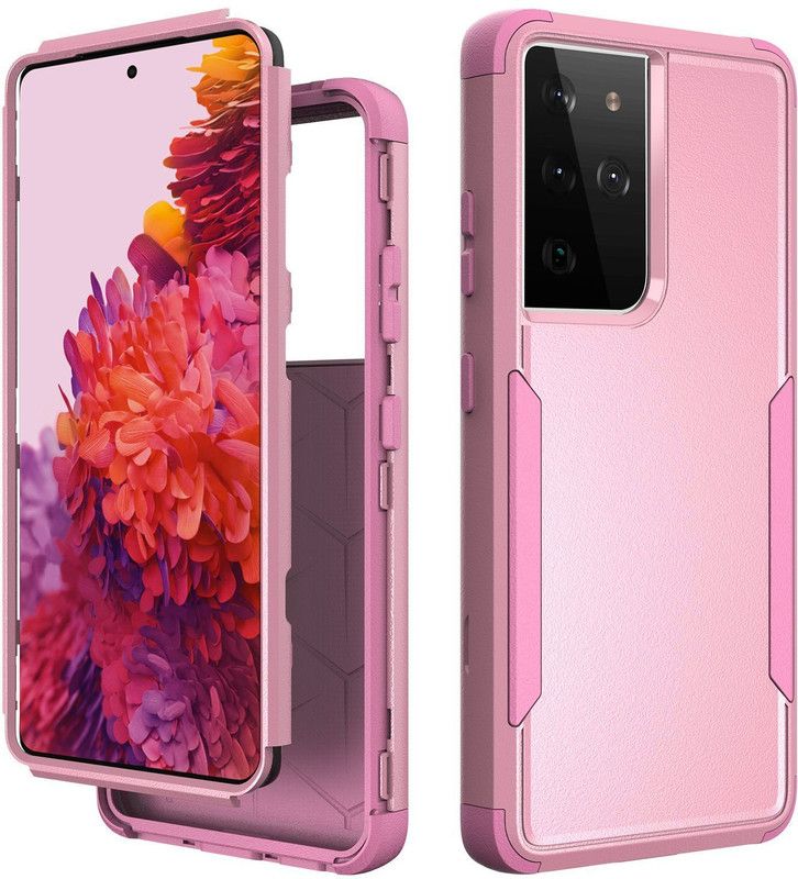 Shock Proof Back Cover for Samsung Galaxy S21 ULTRA  (Pink, Dual Protection, Pack of: 1)