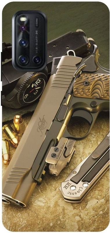 Zaplab Back Cover for Vivo V19/Vivo 1933 Gun Printed Back Cover  (Multicolor, Waterproof, Pack of: 1)