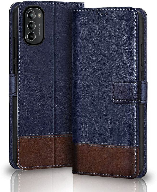 Wowcase Back Cover for Motorola G82 5G, Moto G82 5G, Motorola Moto G82 5G  (Blue, Brown, Dual Protection, Pack of: 1)