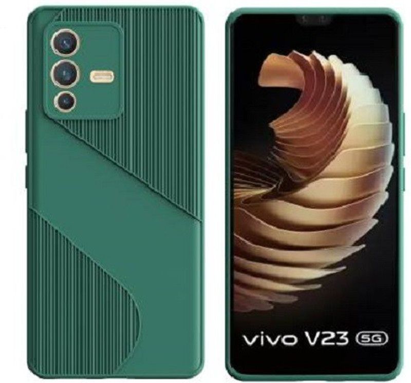 Zelfo Back Cover for Vivo V23 (5G)  (Green, Silicon, Pack of: 1)