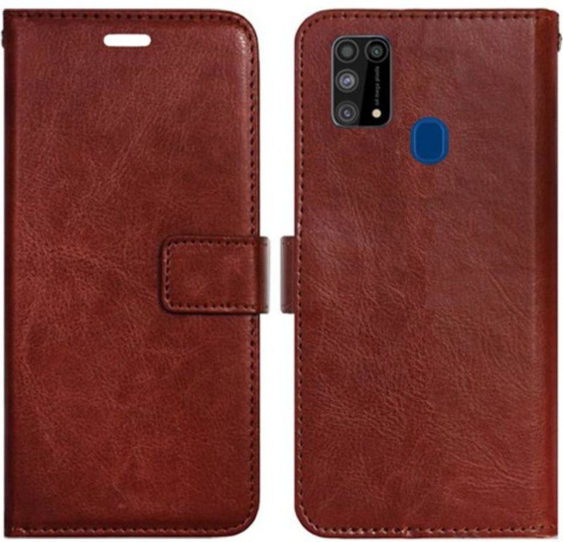 Realgo Flip Cover for Samsung Galaxy M31  (Brown, Pack of: 1)