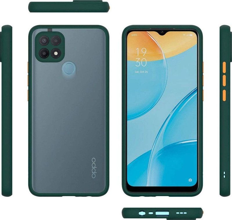 BooZ Back Cover for Oppo A15, Oppo A15S  (Green, Camera Bump Protector, Pack of: 1)