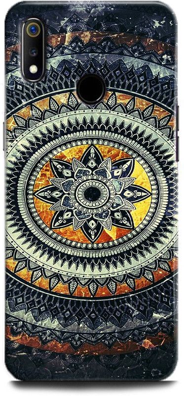 Afterglow Back Cover for Realme 3i MANDALA, FLOWER, ABSTRACT, GEOMETRIC, DESIGN, GLITTER, PATTERN  (Multicolor, Shock Proof, Pack of: 1)
