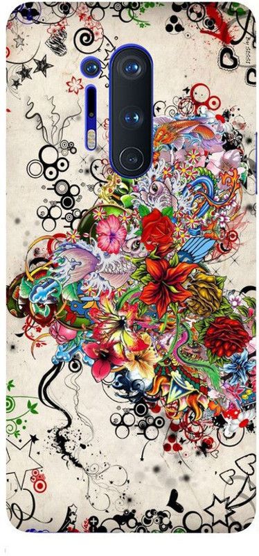 Skyhawk Back Cover for Oneplus 8 Pro Multicolor Flower  (Multicolor, Waterproof, Silicon, Pack of: 1)