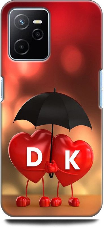 KEYCENT Back Cover for Realme Narzo 50A Prime, RMX3516 D K, D LOVES K, NAME, ALPHABET, DK LOVE, HART, BLUE  (Multicolor, Shock Proof, Pack of: 1)