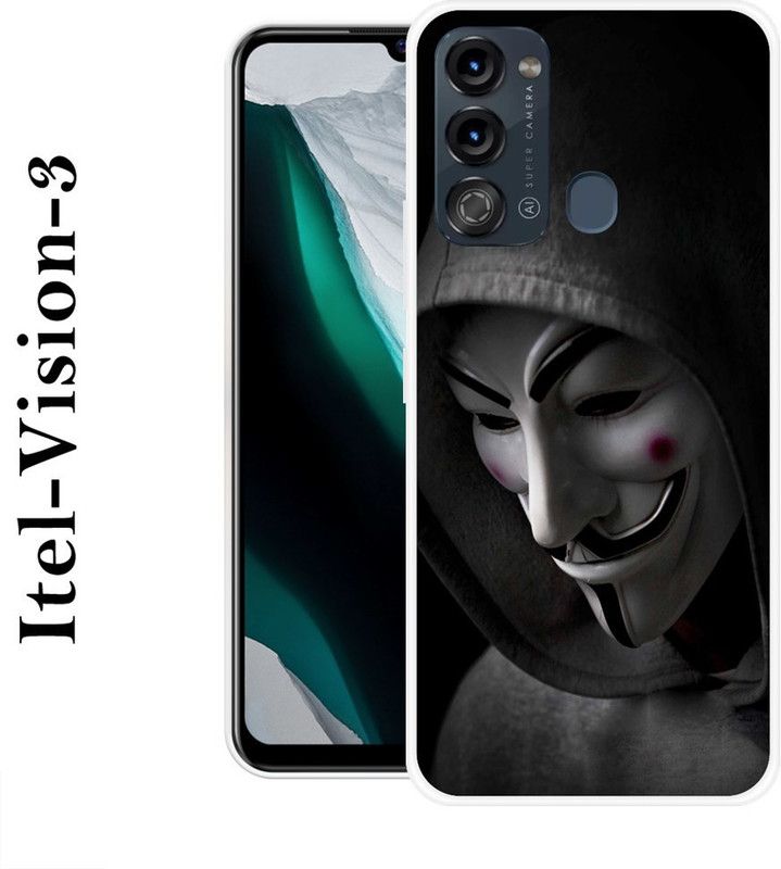 REALKING Back Cover for Itel Vision 3  (Black, Grey, Grip Case, Silicon)