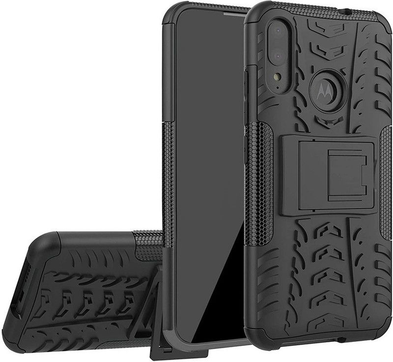 SmartPoint Bumper Case for Motorola Moto E6 Plus  (Black, Rugged Armor, Pack of: 1)