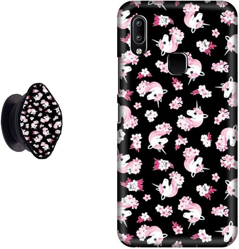 My Swag Back Cover for Vivo Y91  (Black, Pink, Cases with Holder, Pack of: 2)