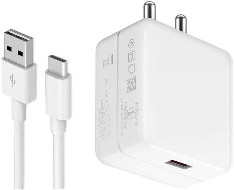 Shopsji 4 W NA 4 A Mobile VOOC Type C Flash Charging Adapter Compatible for Redmi, Realme, Oppo, Vivo, oneplus, VOOC Flash Charging Supportable Charger with Detachable Cable  (White)