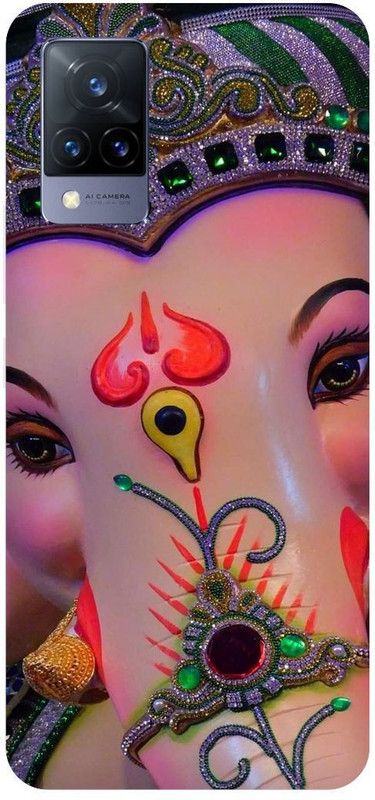 THE NARAYANA COLLECTIONS Back Cover for VIVO V21e 5G-2055-GANPATI,BAPPA,GANESH,JI,BHAGWAN  (Multicolor, Hard Case, Pack of: 1)