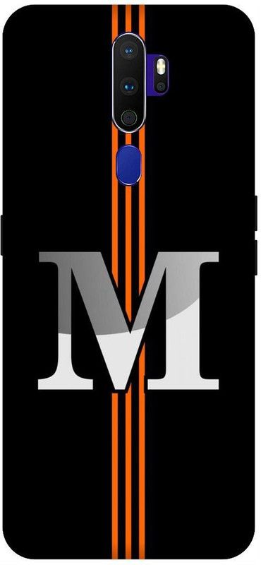 SSMORYA Back Cover for OPPO A9 2020 (M text Black) Printed Mobile Back Cover  (Multicolor, Shock Proof, Pack of: 1)