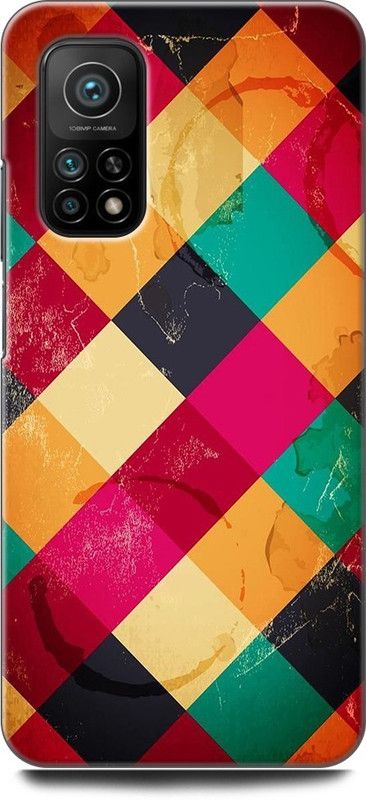 INDICRAFT Back Cover for Mi 10T WALL, RED WALL, TEXTURE, ABSTRACT ART, COLORFUL  (Multicolor, Dual Protection, Pack of: 1)