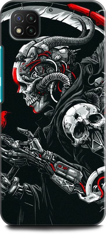 KEYCENT Back Cover for POCO C3 DEATH MACHINE, SKULL, DRAGON, DARK  (Multicolor, Pack of: 1)