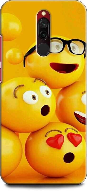 Wall Art Back Cover for Redmi 8 LOVE, EMOJII, TENOR, CARTONE  (Multicolor, Dual Protection, Pack of: 1)