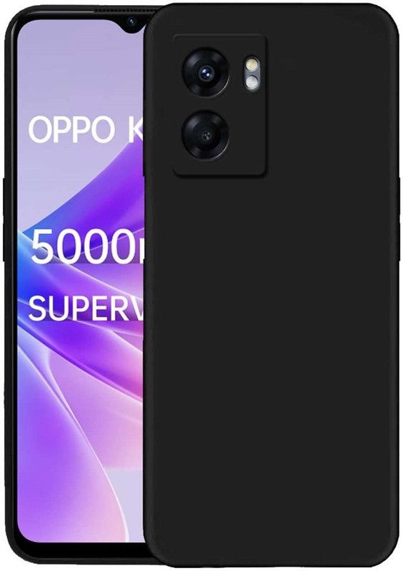 S-Softline Back Cover for Oppo K10 5G, inner Soft Microfiber Cloth Cushion Lining pocket-friendly Slim profile  (Black, Silicon)
