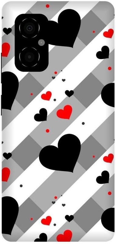 play fast Back Cover for POCO M4 5G, MZB0BRWIN, HEART, LOVE, SHAPE, BLACK, HEART  (Multicolor, Hard Case, Pack of: 1)