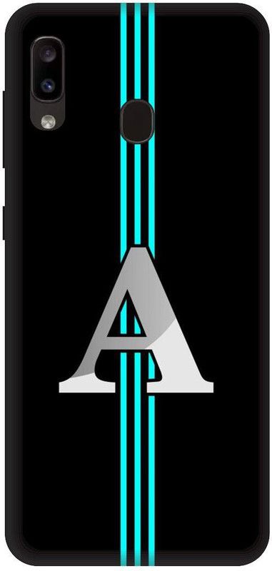 SSMORYA Back Cover for Samsung Galaxy A30, A text Black Multicolour Printed  (Multicolor, Shock Proof, Pack of: 1)