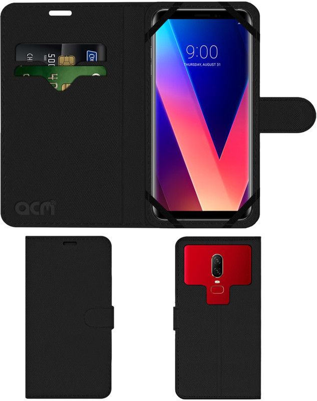 ACM Flip Cover for Lg Lgh930ds V30+  (Black, Cases with Holder, Pack of: 1)