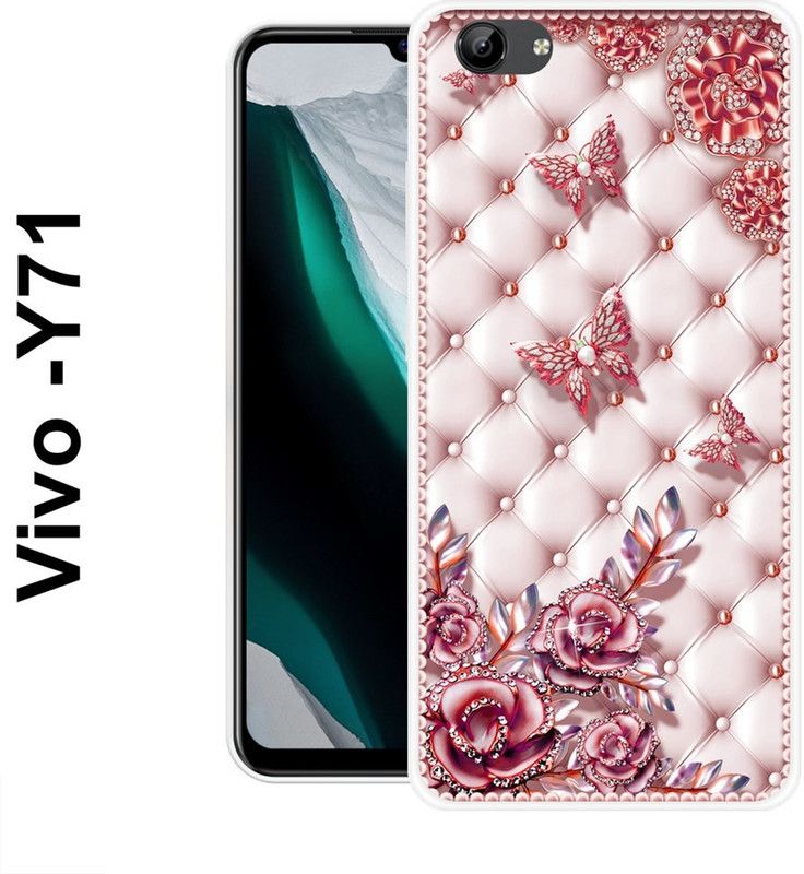 Sswastik Back Cover for Vivo Y71, Vivo Y71i  (Pink, Silver, Grip Case, Silicon)