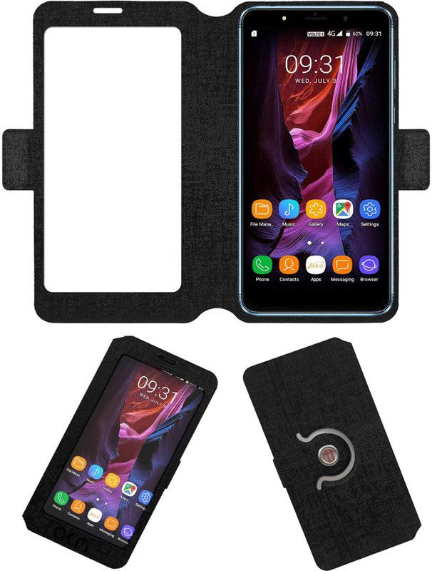 ACM Flip Cover for Kekai Blaze Gio  (Black, Cases with Holder, Pack of: 1)