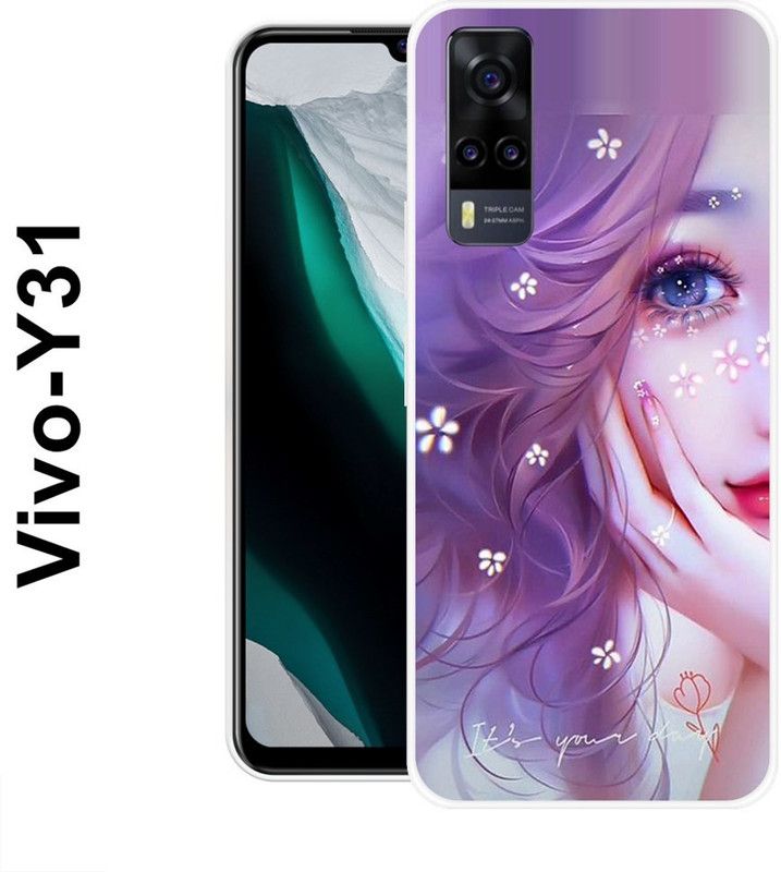 REALKING Back Cover for Vivo Y31  (Purple, Silicon)