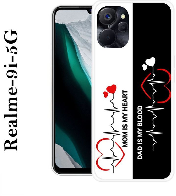 BAGRA Back Cover for Realme 9i 5G  (White, Black, Grip Case, Silicon)