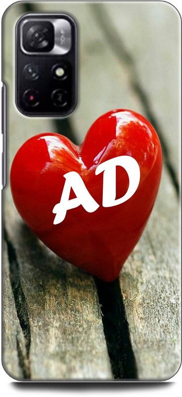 INDICRAFT Back Cover for POCO M4 Pro 5G A D, A LOVES D, NAME, ALPHABET, AD LOVE, HART, BLUE  (Multicolor, Shock Proof, Pack of: 1)