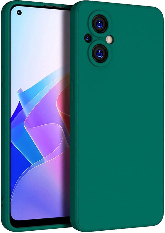 KrKis Back Cover for OPPO F21 Pro 5G  (Green, Camera Bump Protector, Silicon, Pack of: 1)