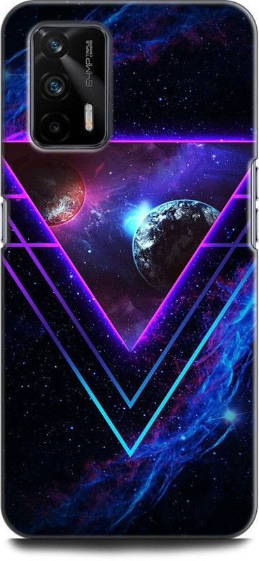 KEYCENT Back Cover for Realme GT 5G, RMX2202 PLANET, TRIANGLES, SPACE, STARS, UNIVERSE, GALAXY, BLUE, NEBULA  (Multicolor, Shock Proof, Pack of: 1)
