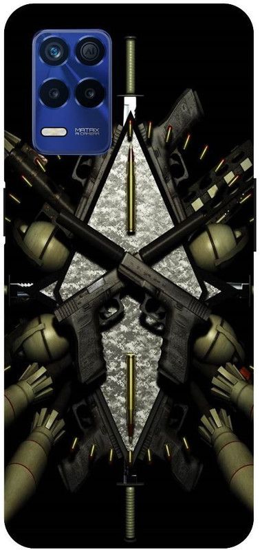 Bluvver Back Cover for Realme Narzo 30 5G,RMX3242, Printed Pistol Gun Army Back Cover  (Multicolor, Hard Case, Pack of: 1)