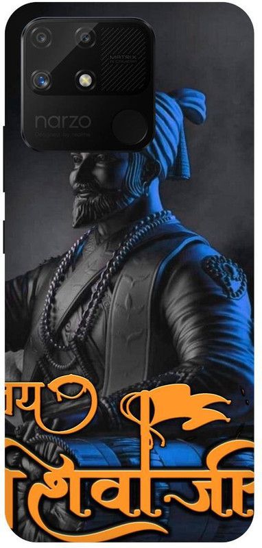 PICHKU Back Cover for NARZO 50A-RMX3430-CHATRAPATI,SHIVA,JI,MAHARAJ,MARATHA,HISTORY,KING,BHAGWA,RAAJE,HINDU,LION  (Orange, Hard Case, Pack of: 1)