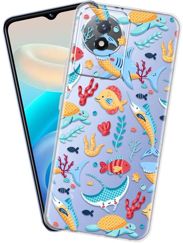 Fashionury Back Cover for Vivo Y02  (Multicolor, Grip Case, Silicon, Pack of: 1)