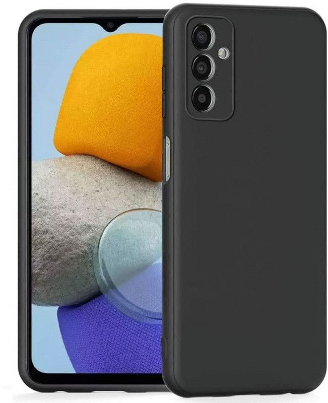 S-Softline Back Cover for Samsung Galaxy M13 4G, Microfiber Cloth Cushion Protective Shockproof Plain Silicon  (Black)