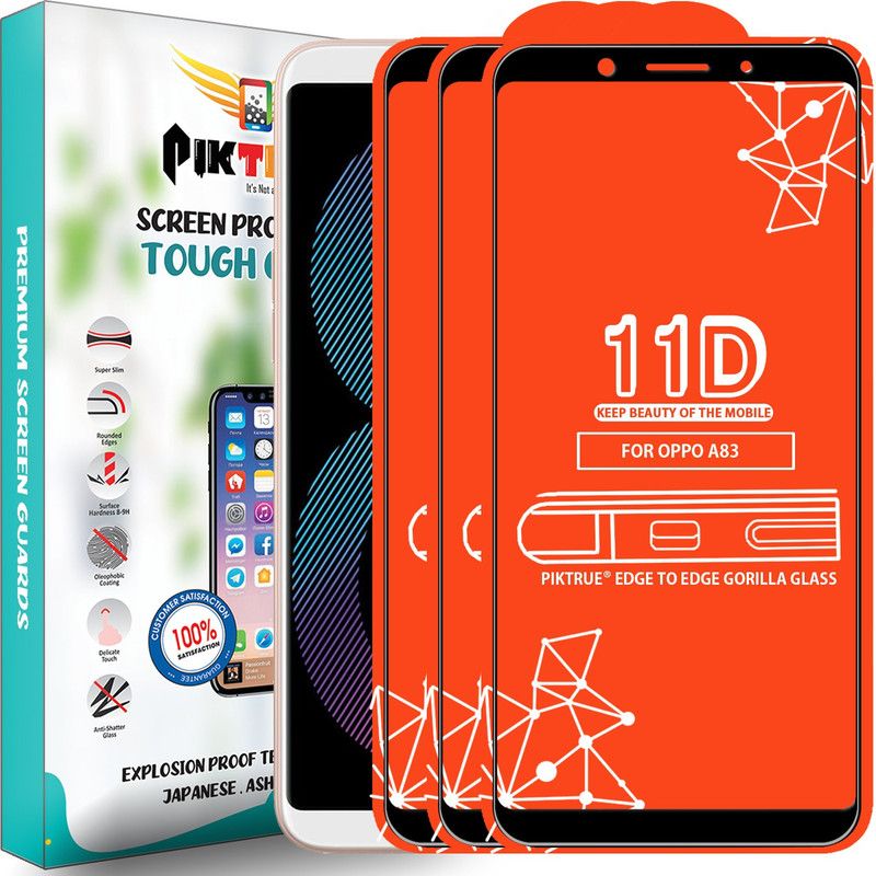 PikTrue Edge To Edge Tempered Glass for Oppo A83  (Pack of 3)