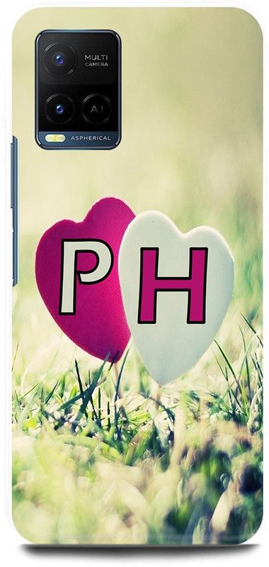 JUGGA Back Cover for Vivo Y33T, V2146, P LOVES H NAME,P NAME, H LETTER, ALPHABET,P LOVE H NAME  (Green, Hard Case, Pack of: 1)