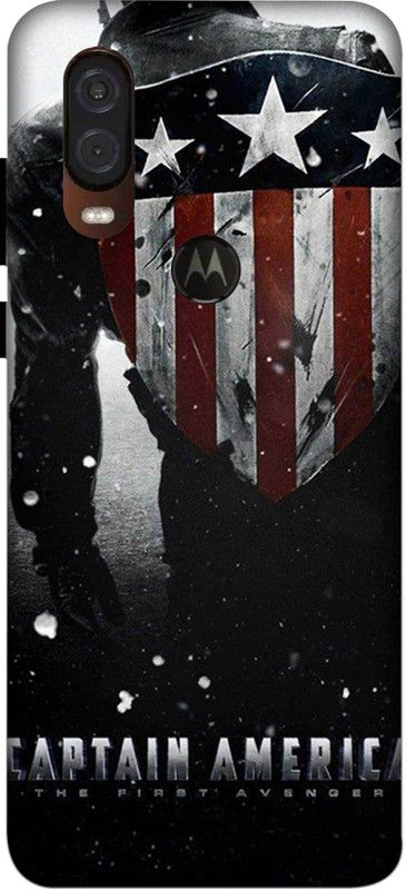NDCOM Back Cover for Motorola One Vision Captain America Printed  (Multicolor, Hard Case, Pack of: 1)