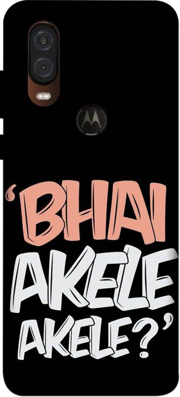 NDCOM Back Cover for Motorola One Vision Bhai Akele Akele Printed  (Multicolor, Hard Case, Pack of: 1)